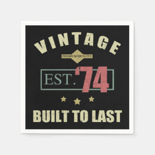 Vintage Est. 1974 50th Birthday Napkin