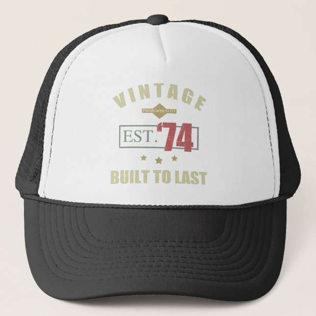 Vintage Est. 1974 50th Birthday Trucker Hat (Front)