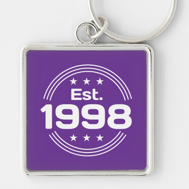 Vintage Est. 1998 Limited Edition Text Keychain (Front)
