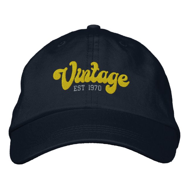 Vintage Established Personalized Year Embroidered Hat (Front)