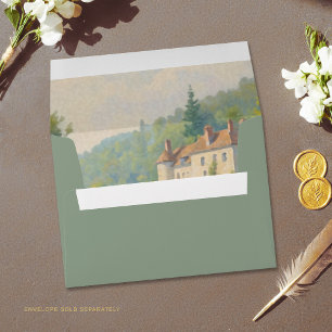 Vintage Estate Painted Sage Green Faux Gold Custom Envelope