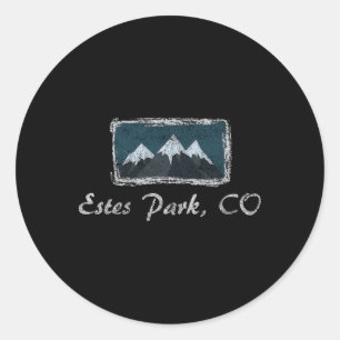Vintage Estes Park Colorado Winter Skiing Fun  Classic Round Sticker
