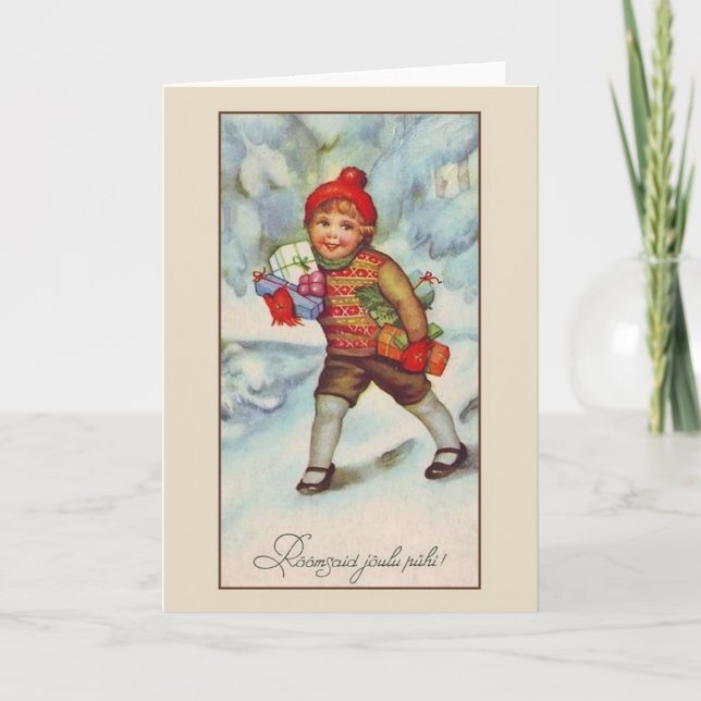 Vintage Estonian Greeting Card (Front)