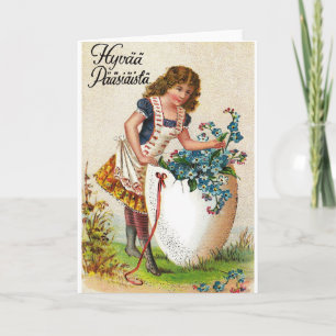 Vintage Estonian Hyvää Pääsiäistä Easter Card