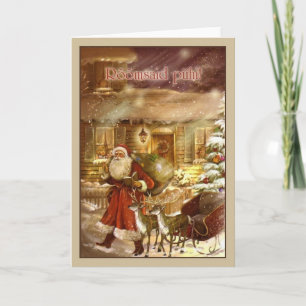 Vintage Estonian Rõmsaid Pühi Christmas Card
