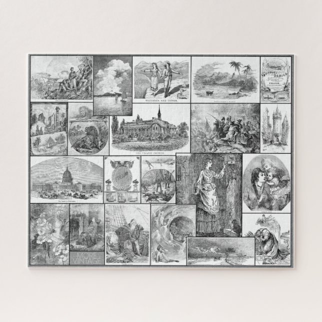 VINTAGE ETCHING/ENGRAVINGS ILLUSTRATION Puzzle (Horizontal)