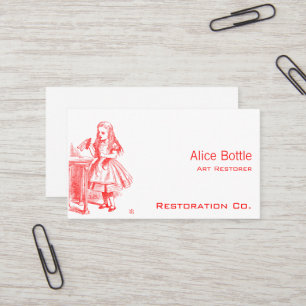 Vintage Etching Whimsical Glass Bottle Art Business Card
