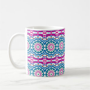 Vintage ethnic colourful bohemian pattern in brigh coffee mug