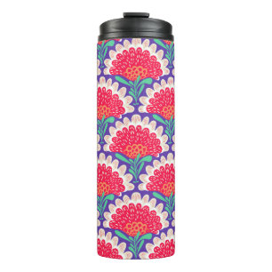 Vintage ethnic pattern with flowers. Floral design Thermal Tumbler