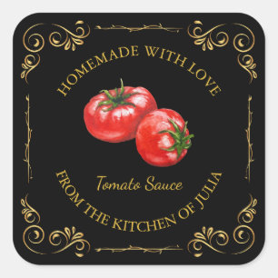 Vintage Étiquette Carré de sauce tomate maison