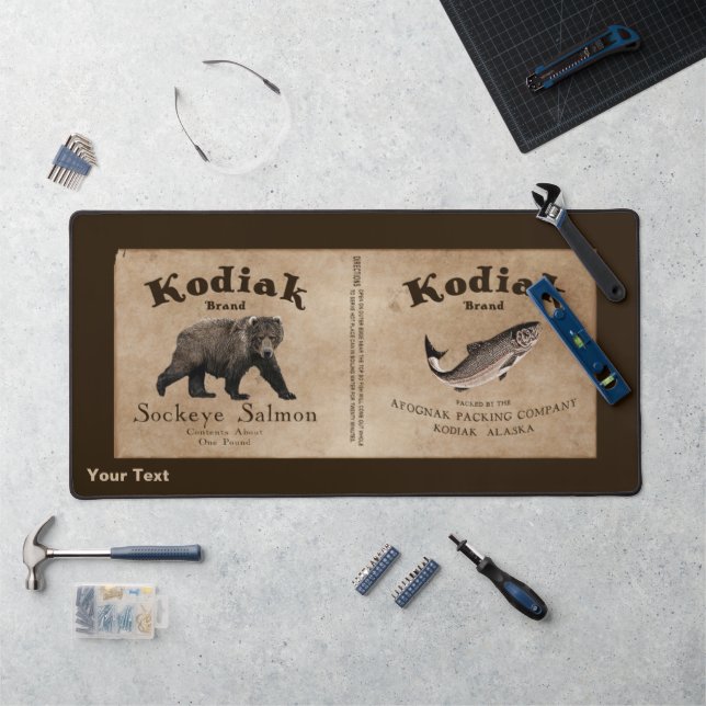 Vintage Étiquette Saumon Kodiak (Poste de travail)