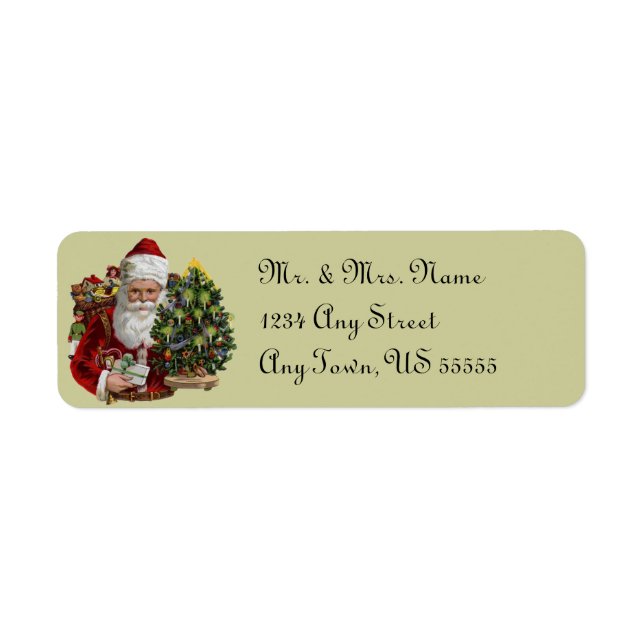 Vintage Étiquettes de adresse de Noël (Devant)