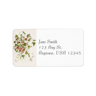 Vintage Étiquettes de adresse de vigne rose