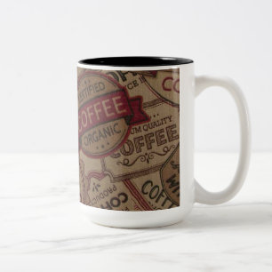 Vintage Étiquettes de café Collage café Mug