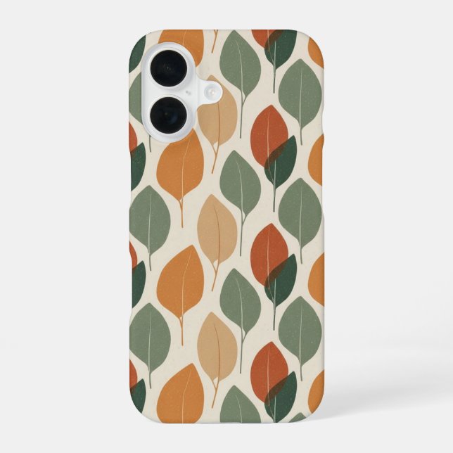 Vintage Eucalyptus Leaf Patter iPhone 16 Case (Back)