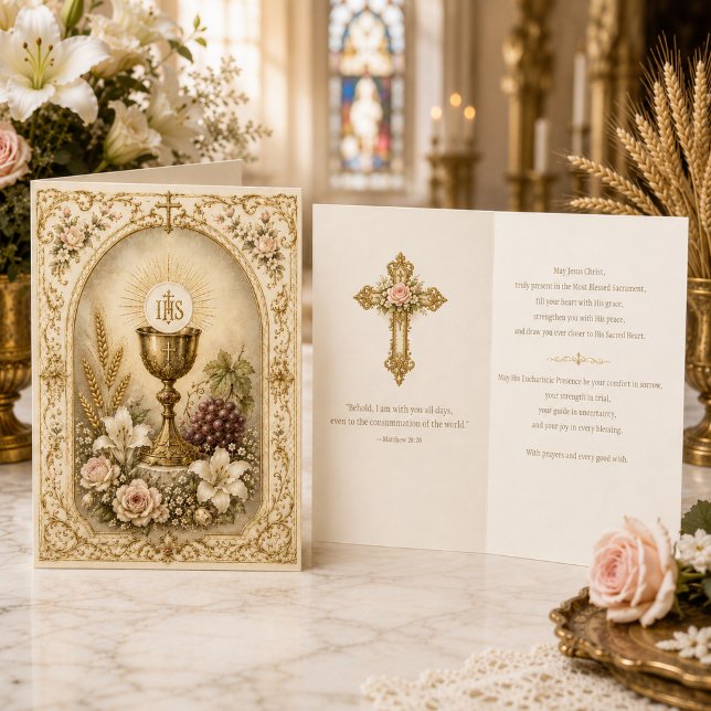 Vintage Eucharistic Blessings Catholic Scripture Card (Creator Uploaded)