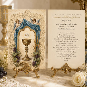 Vintage Eucharistic Chalice First Communion Prayer