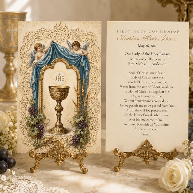 Vintage Eucharistic Chalice First Communion Prayer (Creator Uploaded)