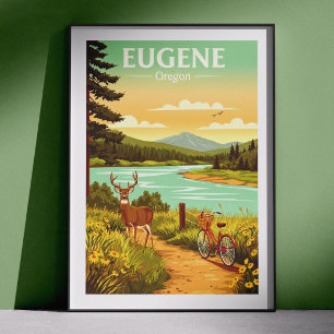 Vintage Eugene Oregon Poster