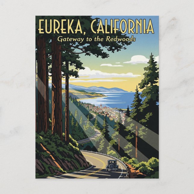 Vintage Eureka California Travel Postcard (Front)