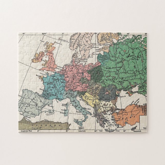 Vintage Europe Map Jigsaw Puzzle (Horizontal)