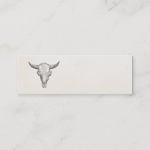 Vintage European Bison Skull Antique Template Mini Business Card