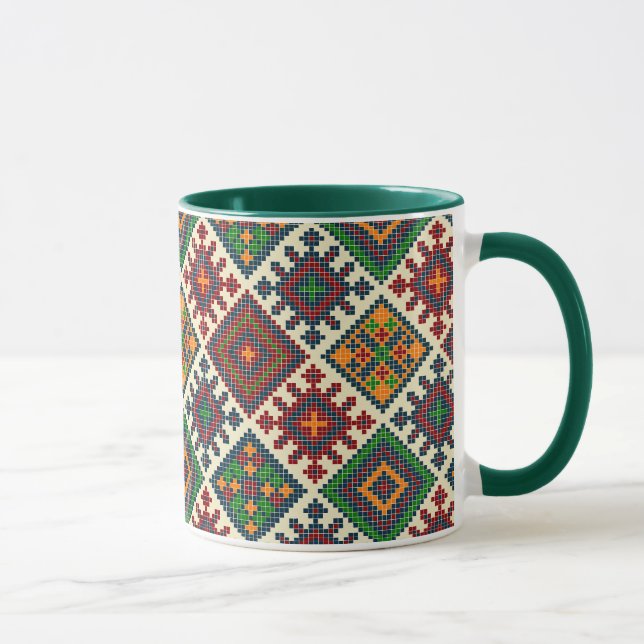 Vintage European Embroidery Abstract Pattern  Mug (Right)