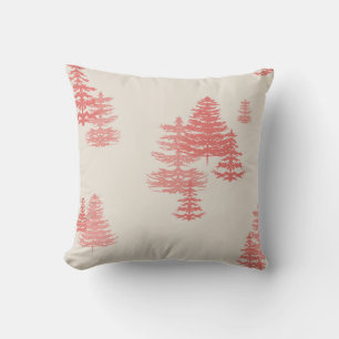 Vintage Evergreen Forest Throw Pillow