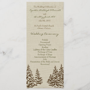 Vintage Evergreen Wedding Program