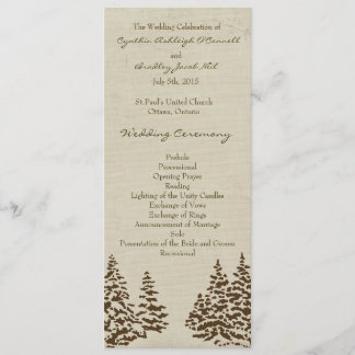 Vintage Evergreen Wedding Program