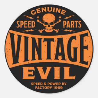 Vintage Evil 002B Classic Round Sticker