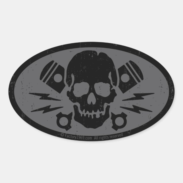 Vintage Evil 015B Oval Sticker (Front)