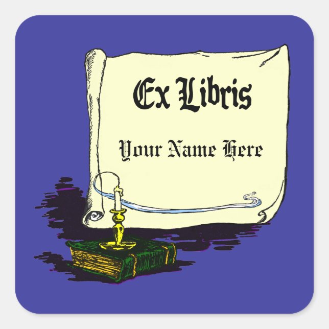 Vintage Ex Libris with Book Sticker Template (Front)