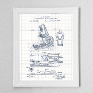 Vintage Exercise Treadmill Patent Poster