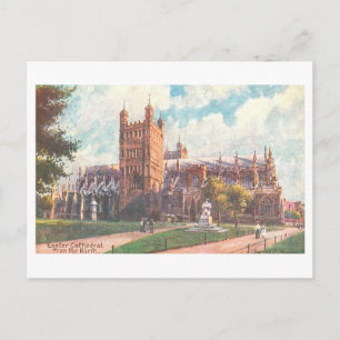 Vintage Exeter Cathedral Postcard