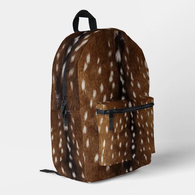 Vintage Exotic Axis Deer Hide Print Printed Backpack (Back Corner Left)