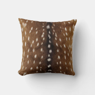 Vintage Exotic Axis Deer Hide Print Throw Pillow