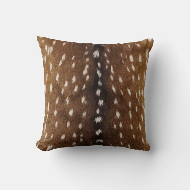 Vintage Exotic Axis Deer Hide Print Throw Pillow (Front)