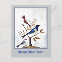 Vintage exotic birds painting