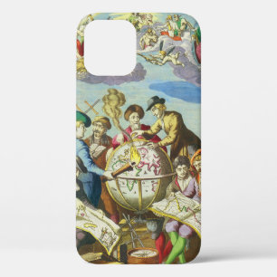 Vintage Explorers with Antique Globe Map, 1542 iPhone 12 Case