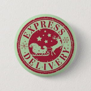 Vintage Express Delivery from Santa Claus 2 Inch Round Button
