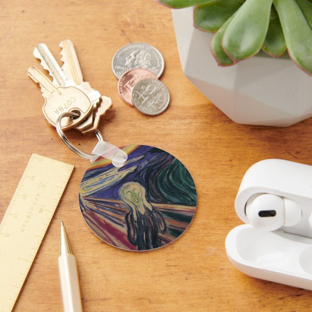 Vintage Expressionism, The Scream by Edvard Munch Keychain (Desk)