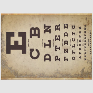 Vintage Eye Chart Decoupage Paper