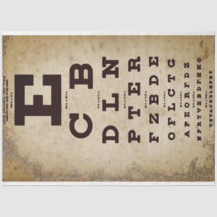 Vintage Eye Chart Decoupage Paper