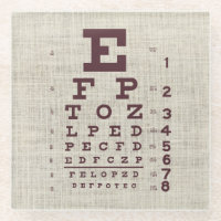 Vintage Eye Chart on Burlap