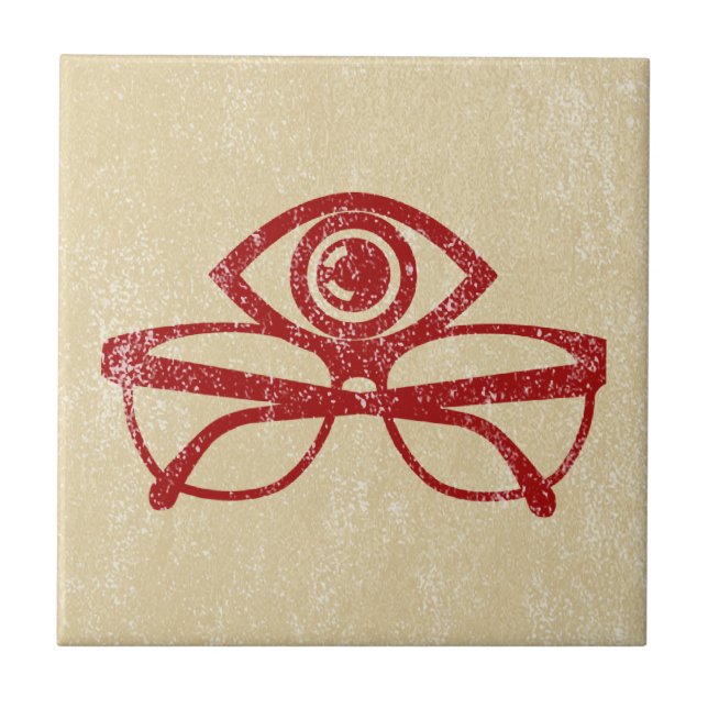 Vintage Eye & Eyeglasses Tile (Front)