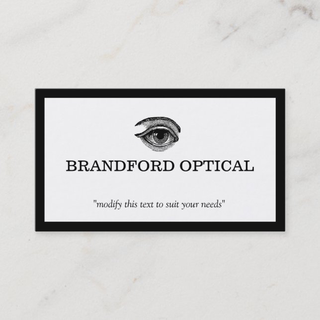 Vintage Eye Ophthalmologist Optometry Doctor Business Card (Front)