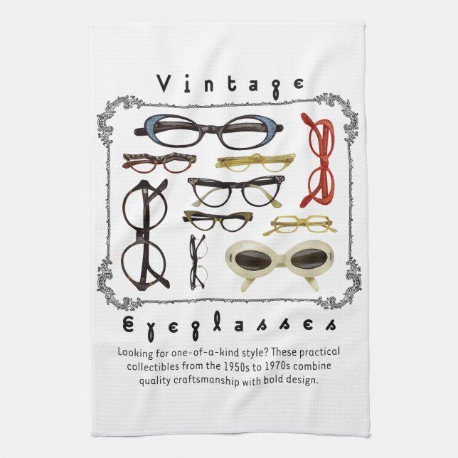 Vintage Eyeglasses 01 Kitchen Towel (Vertical)