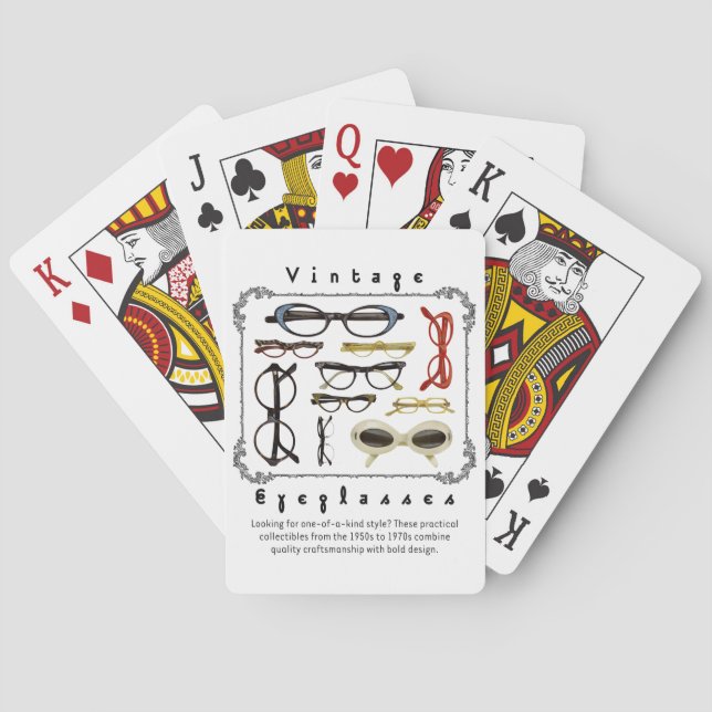 Vintage Eyeglasses 01 Playing Cards (Back)