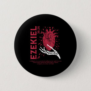 Vintage Ezekiel 36-26 Heart Of Flesh Bible Verse C 2 Inch Round Button
